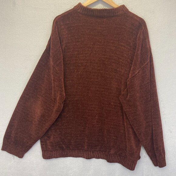 Vintage Bergati Chenille Sweater Mens XL Geometric Retro Pullover Soft Comfy - Picture 2 of 12